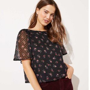NWT LOFT Floral Bow Back Cropped Top